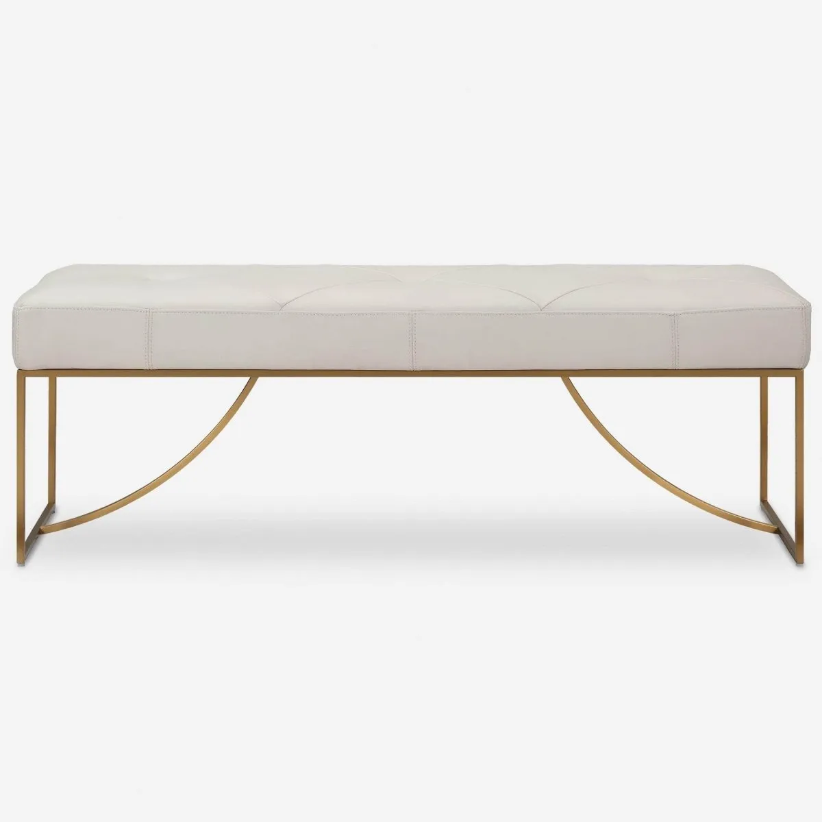 Swale Ivory Leather Bench