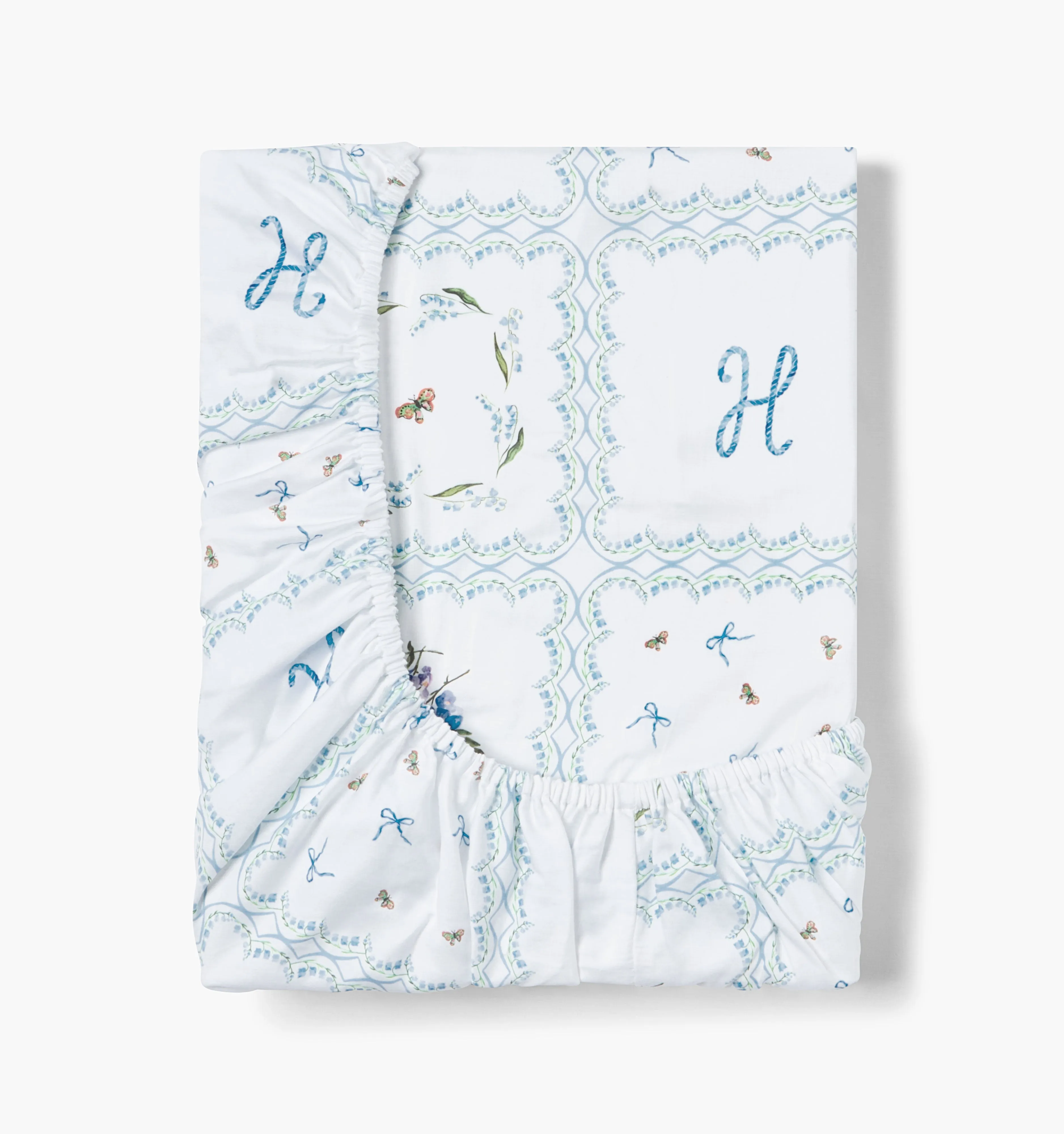 The Crib Sheet - White Floral Patchwork