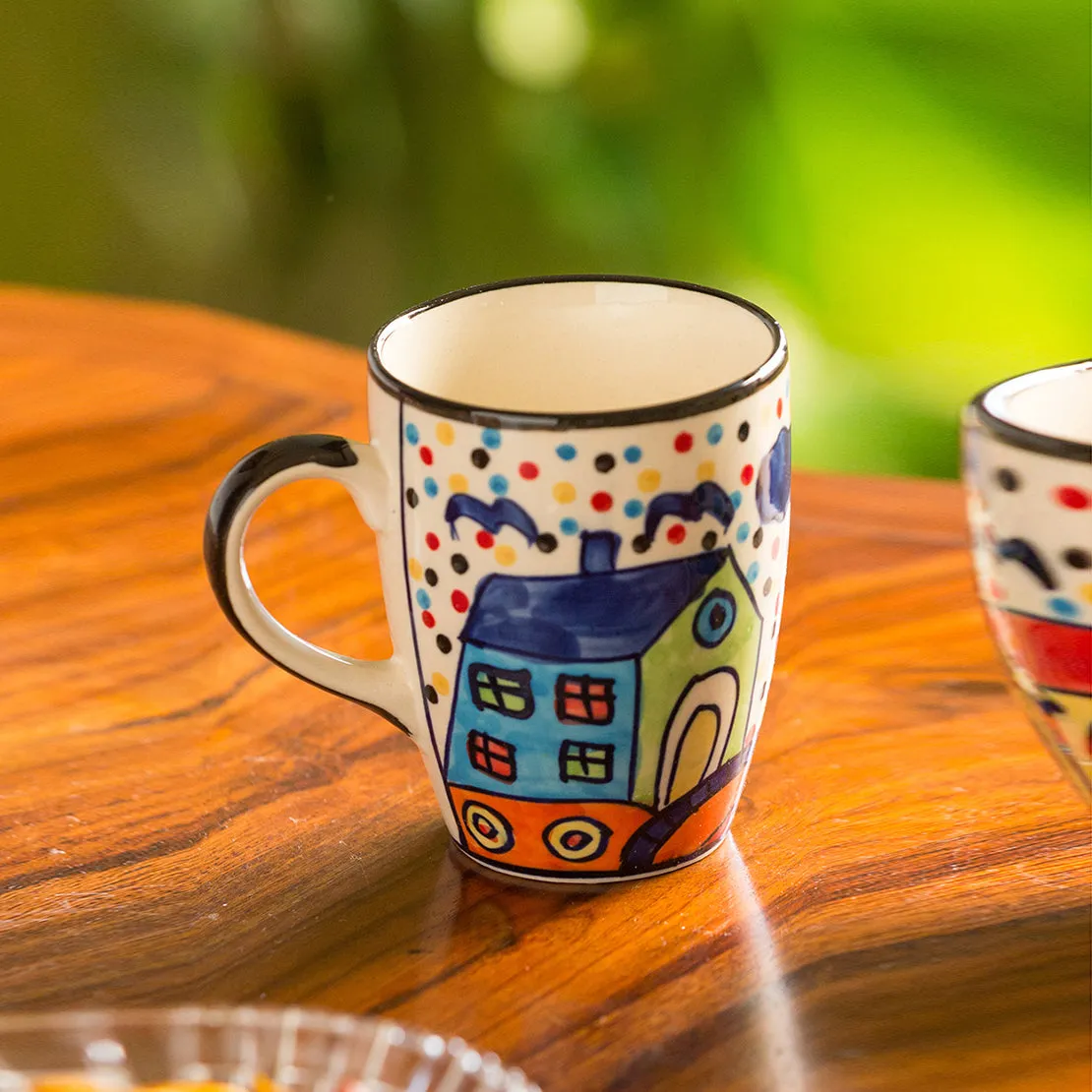 'The Hut Jumbo Cuppas' Handpainted  Mug In Ceramic (270 ML, Microwave Safe)