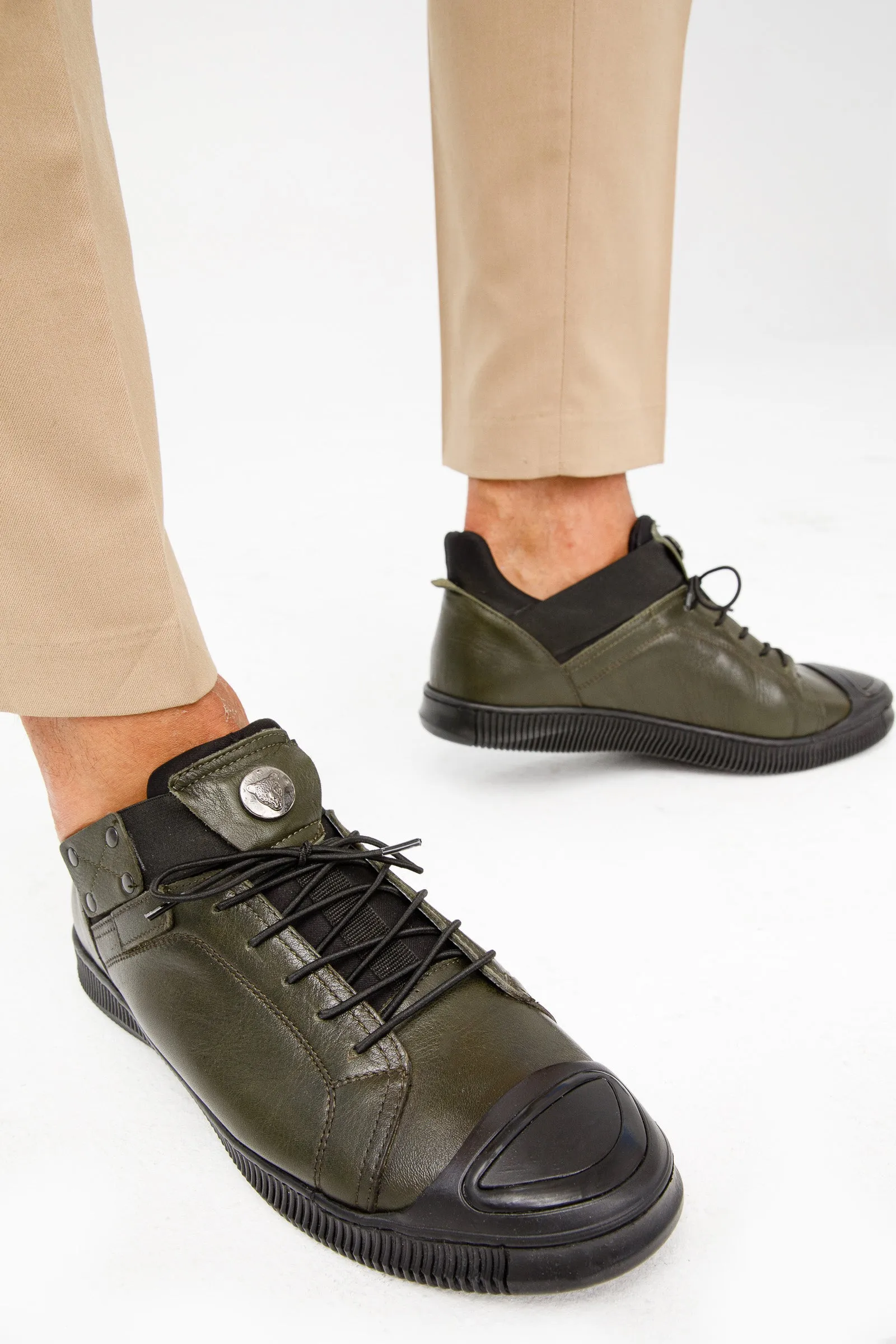 The Mumbai Green Leather Men Sneaker Final Sale!