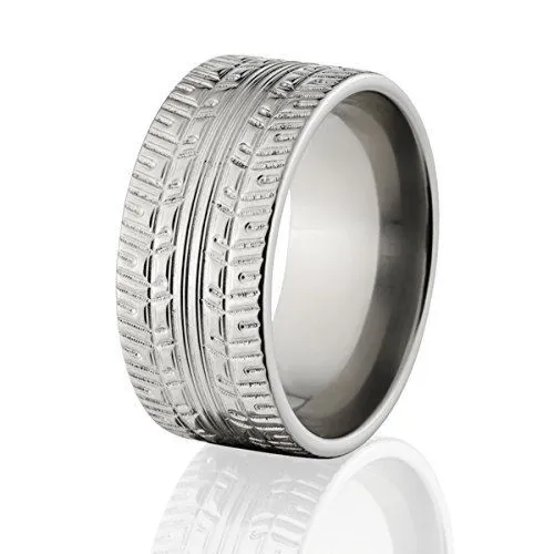 Titanium Tire Tread Band - Men's Ring