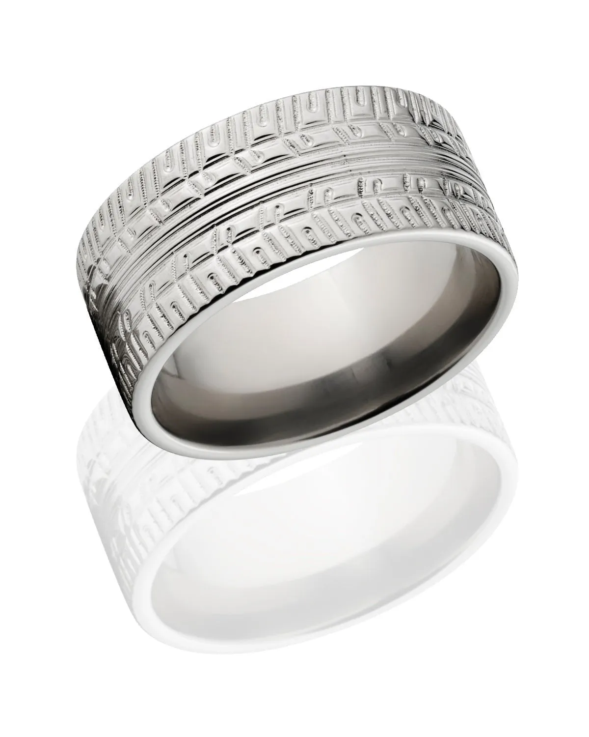 Titanium Tire Tread Band - Men's Ring