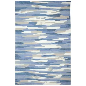 Trans-Ocean CAPRI Indoor/Outdoor Handmade Synthetic Blend Durable Area Rug  - Soft Blue