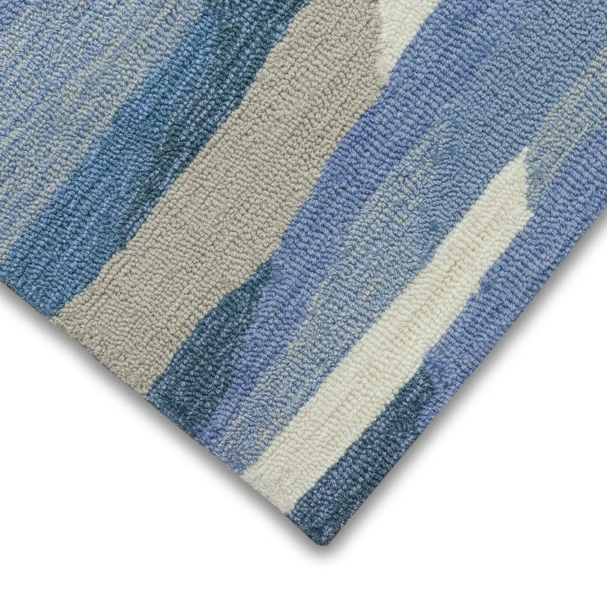 Trans-Ocean CAPRI Indoor/Outdoor Handmade Synthetic Blend Durable Area Rug  - Soft Blue