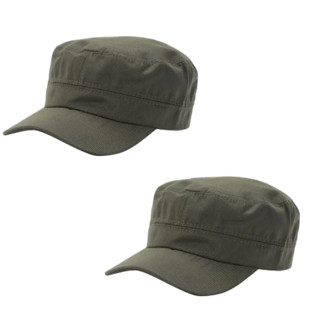 US 1-2 Pc Cadet Army Cap Basic Everyday Military Style Hat Patrol Castro Hunting