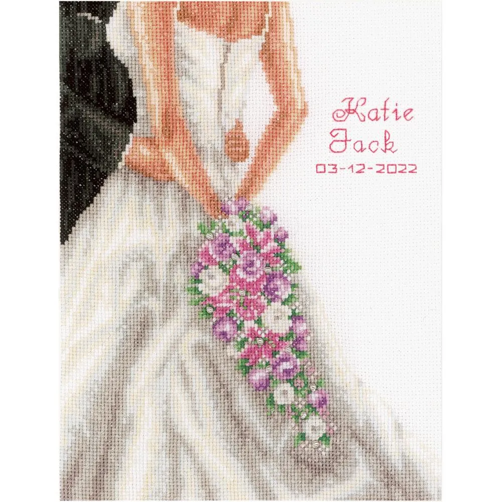 Vervaco Counted Cross Stitch Kit 9.2"x11.6" - Wedding Couple (14 Count)