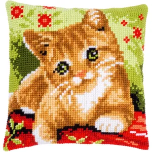 Vervaco Stamped Cross Stitch Cushion Kit 16"X16" Sweet Kitten*