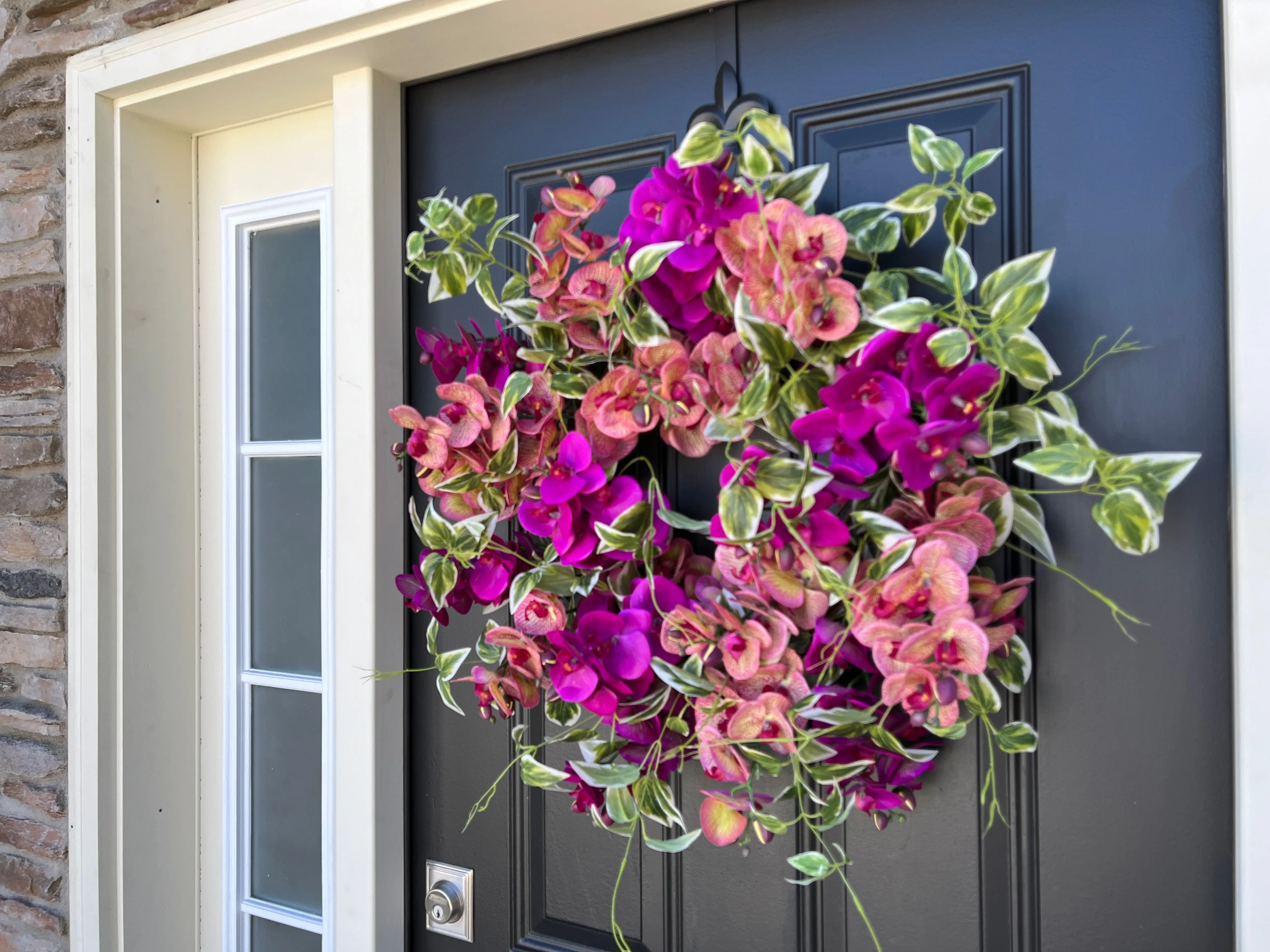 Vibrant Pink and Purple Orchid Wreath