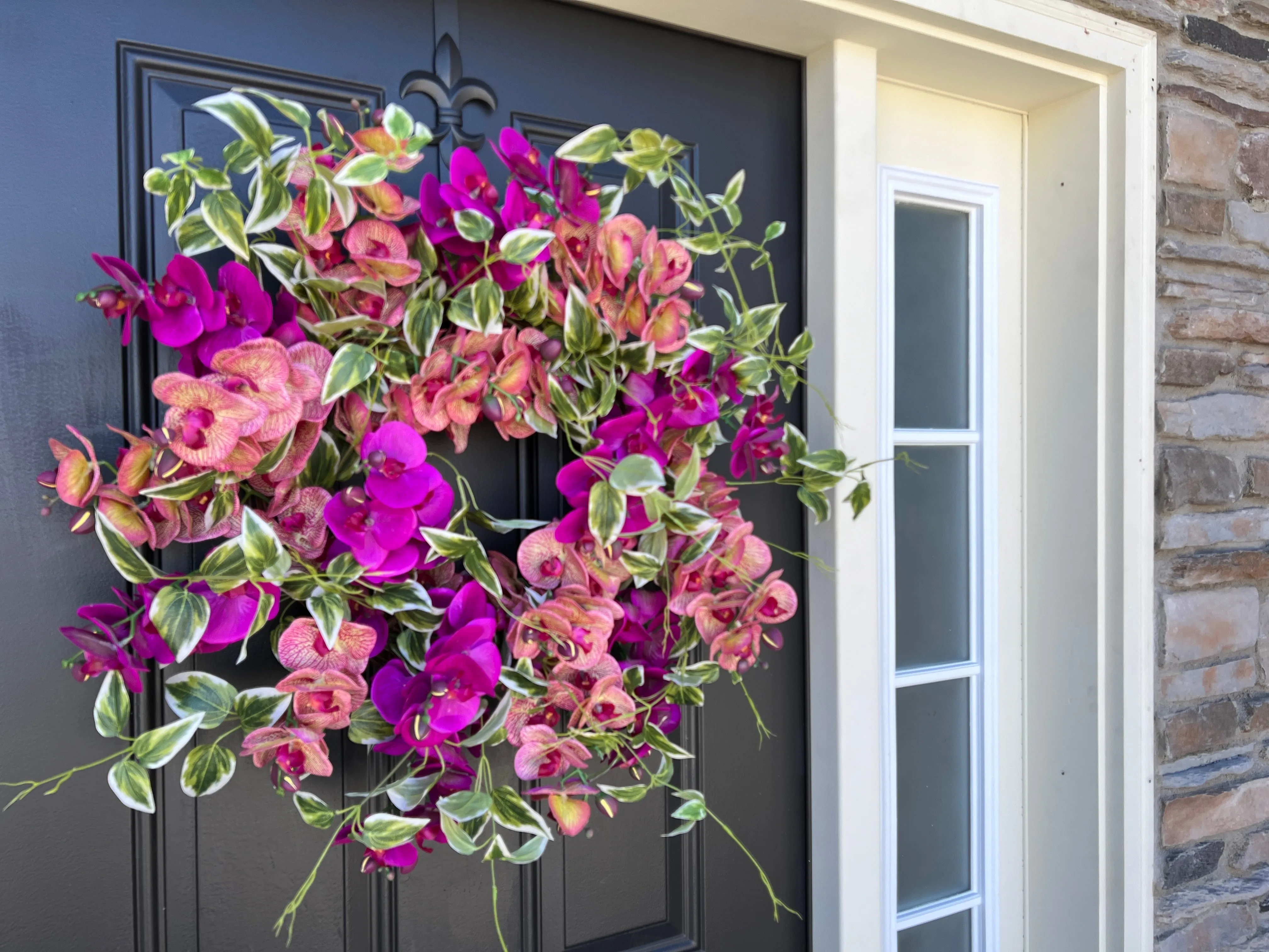 Vibrant Pink and Purple Orchid Wreath