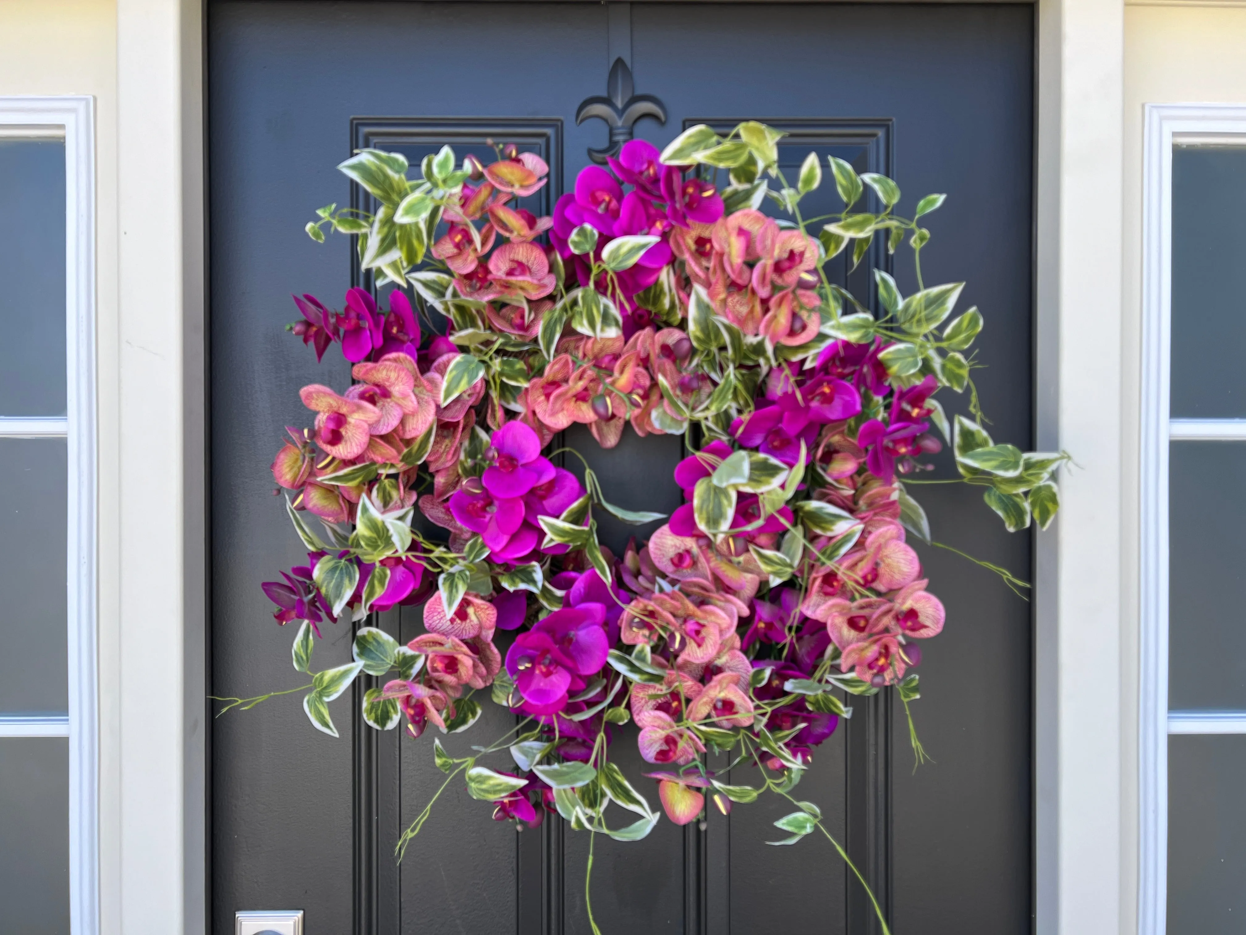 Vibrant Pink and Purple Orchid Wreath