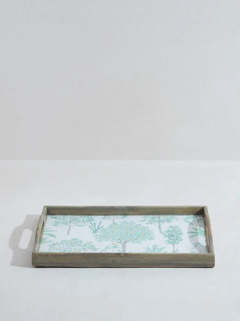 Westside Home Green Tree Printed Tray