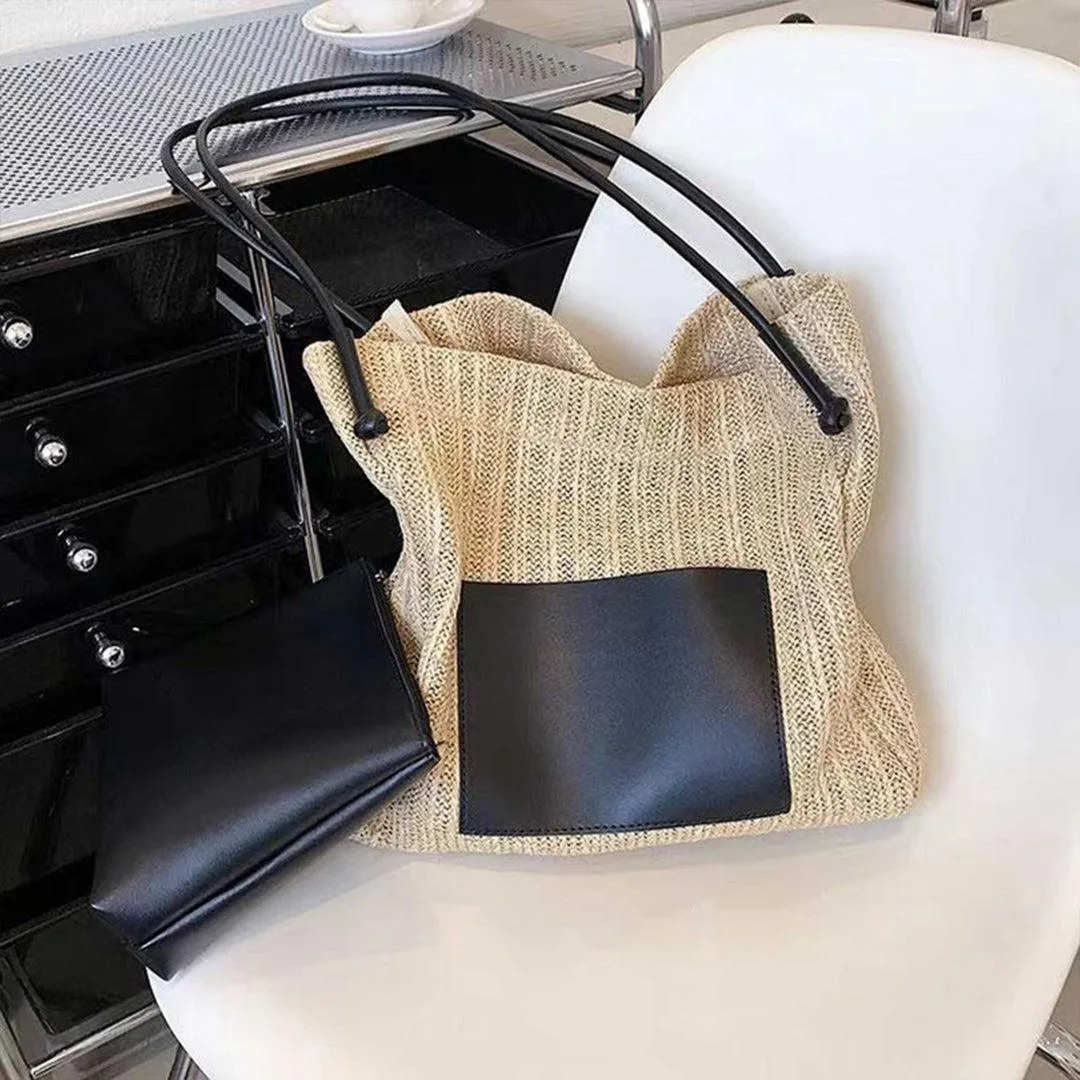 Woven Straw Tote Bag